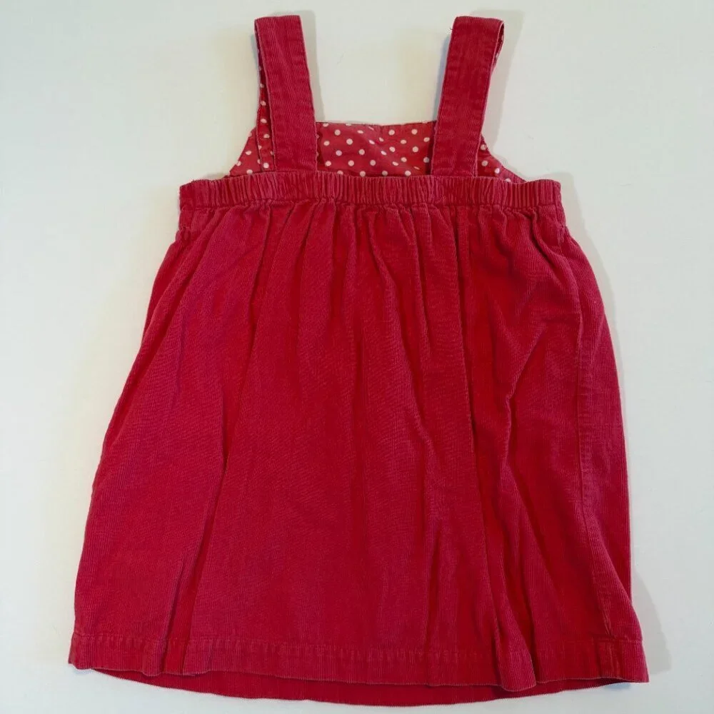 BABY BODEN Pink Corduroy Pinafore Partridge Pear Tree Dress 3-4 Toddler